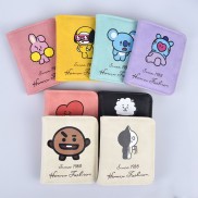 [Mã FAMAYWA giảm 10K đơn 50K] Ví da gập in hình hoạt hình BTS CHIBI ví cầm tay nam nữ xinh xắn